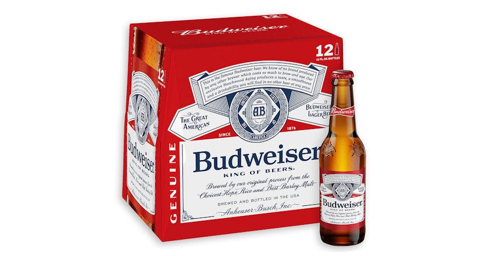 Budweiser: 12 Pack, 12 oz. Bottles from Five Corners Liquor & Wine in Cedar Falls, IA