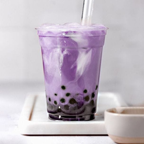 Taro milk tea from Sweet Haus in La Crosse, WI