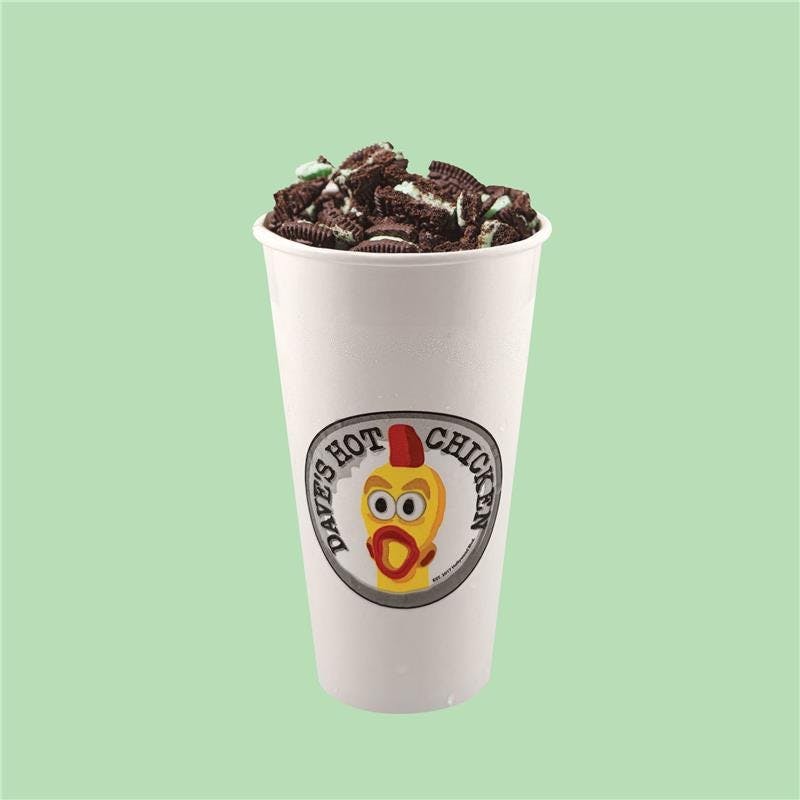 *** NEW ***Mint Oreo Top Loaded Shake from Dave's Hot Chicken - S Oneida St in Green Bay, WI