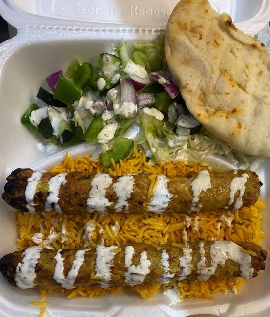 Chicken Sheesh Kabab Rice (2 Kabab Pcs) from Halal Bites in Johnson City, NY