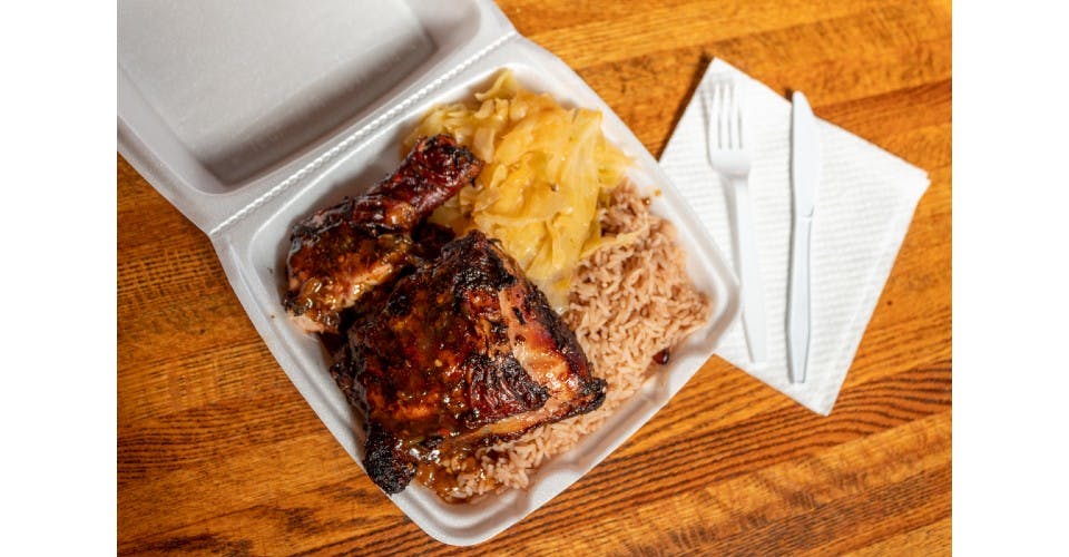 Jerk Chicken Plate from Lil Jamaica Food Truck in Green Bay, WI