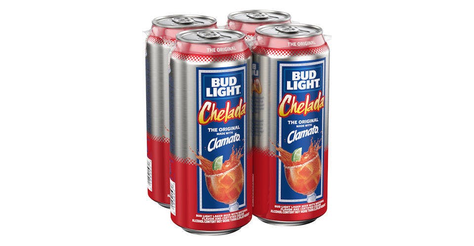 Bud Light: Chelada, 4 Pack, 16 oz. from Five Corners Liquor & Wine in Cedar Falls, IA