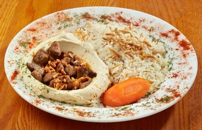 Hummus & Steak Bites from Palm Palace Restaurant in Ann Arbor, MI