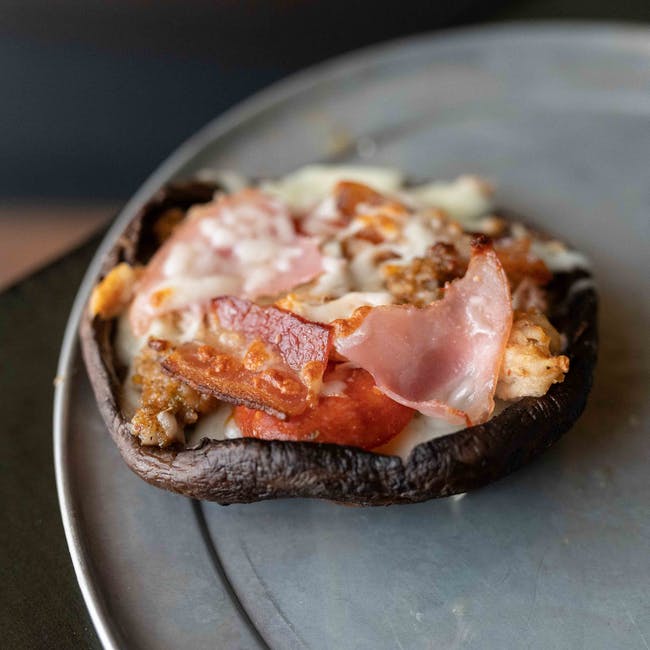 Carnivore Portobello Cap from Cast Iron Pizza Company in Eau Claire, WI