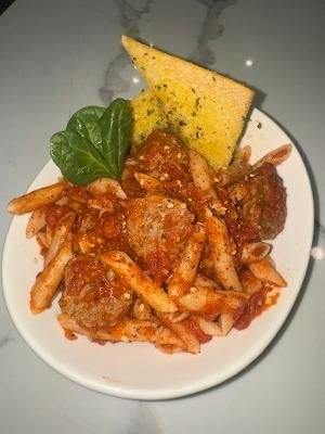 Penne with Meatball from New York Pizza in Palo Alto, CA