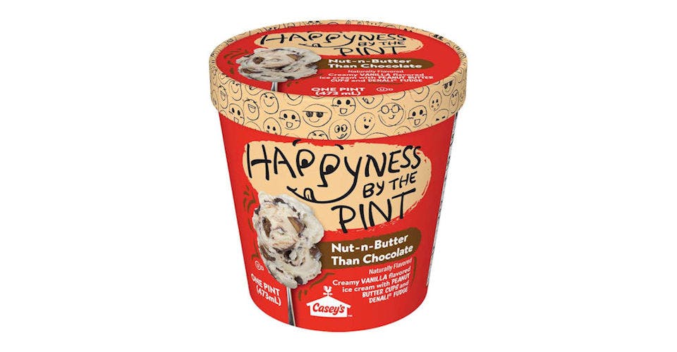 Happyness by the Pint Nut-n-Butter Than Chocolate Ice Cream (16 oz) from Casey's General Store: Asbury Rd in Dubuque, IA