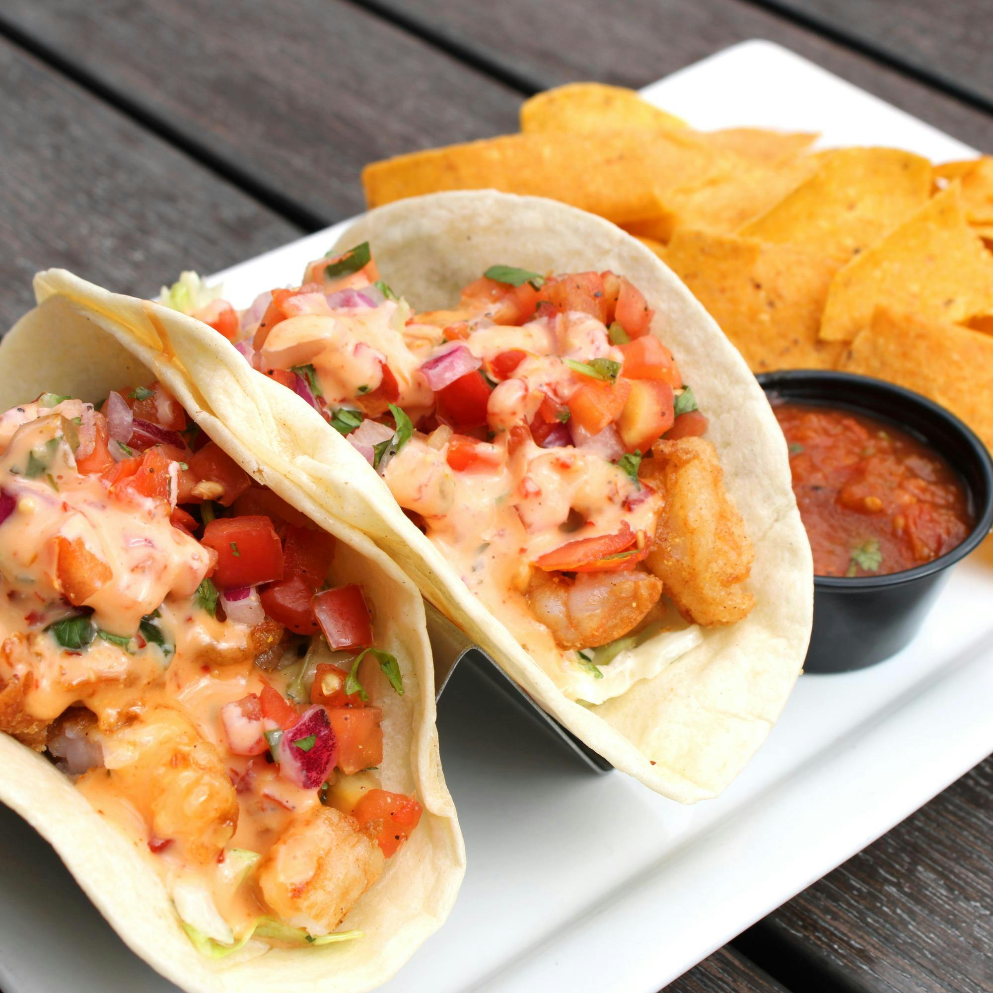 Firecracker Shrimp Tacos from Holidays Pub & Grill in Appleton, WI