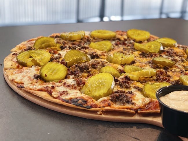 14" Bacon Cheeseburger Pizza from WisCow Pizza - Prairie Lakes Dr in Sun Prairie, WI