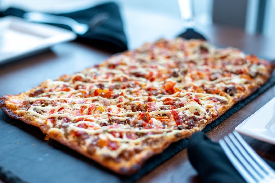 Pork Carnitas Flatbread from The Bottle Room in Green Bay, WI