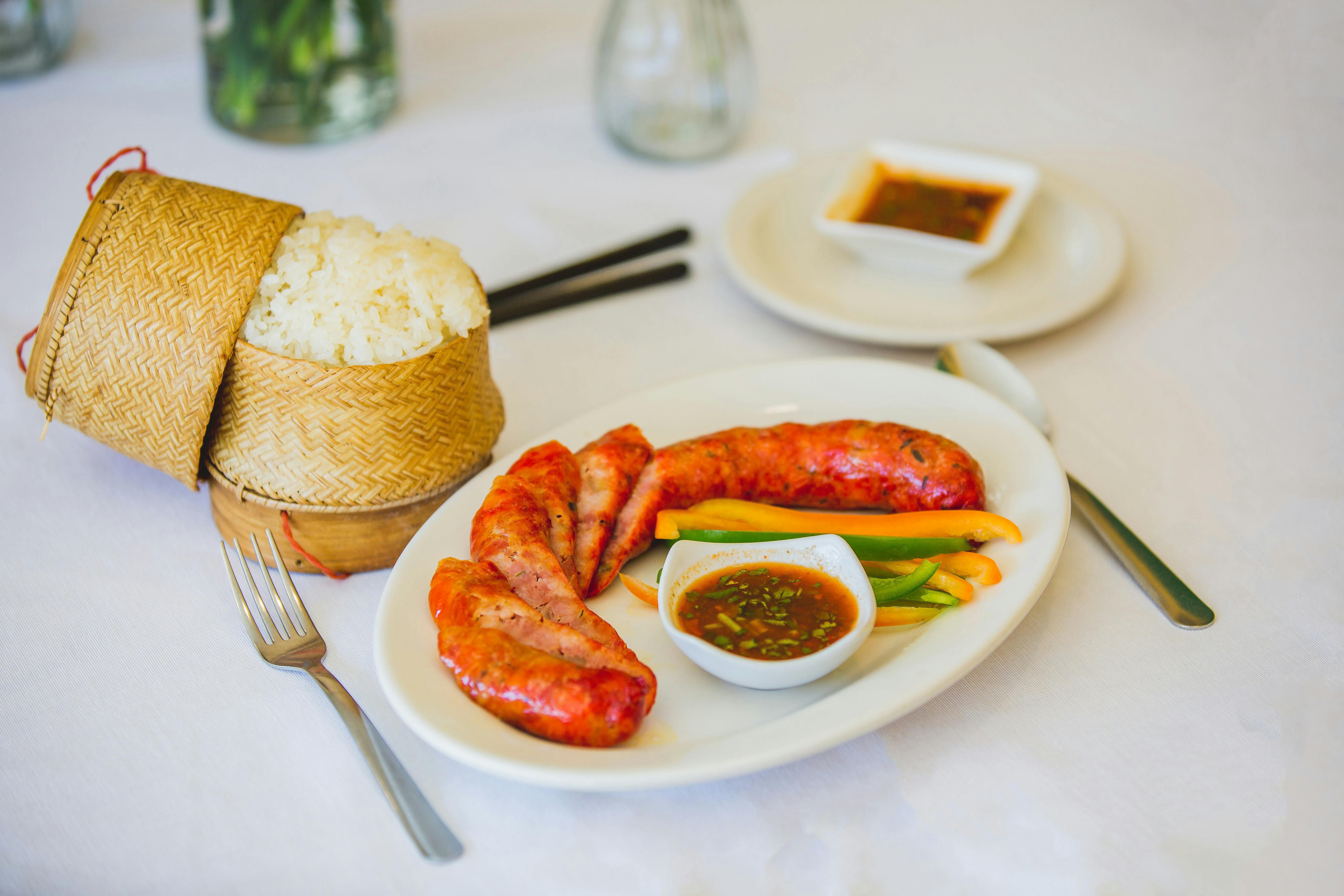 11. Hmong Sausage with Sticky Rice from Hmong's Golden Egg Roll in La Crosse, WI