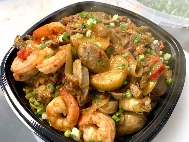 Shrimp/Sausage Skillet from Bailey Seafood in Buffalo, NY
