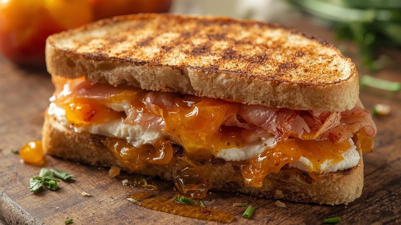 Peach & Prosciutto Panini from Wild Roots in Schofield, WI