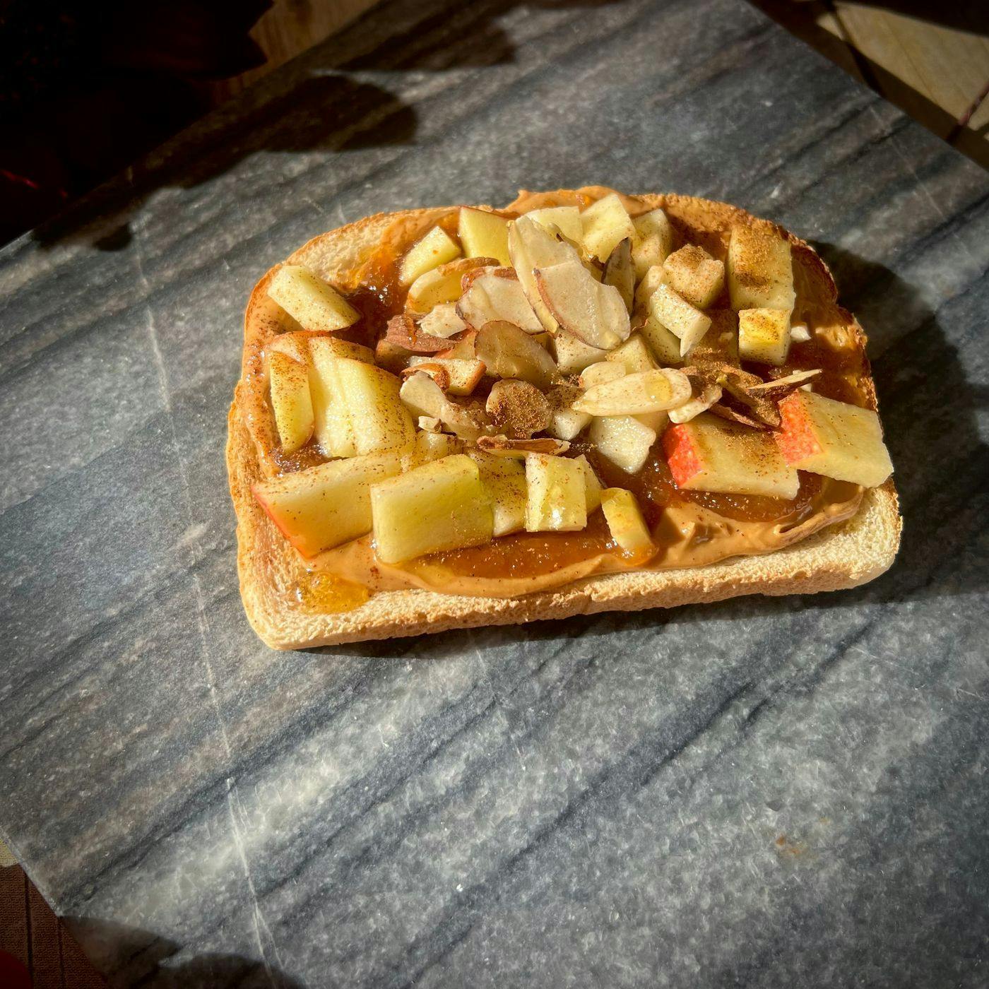 Peanut Butter & Apple Toast from Wild Roots in Schofield, WI