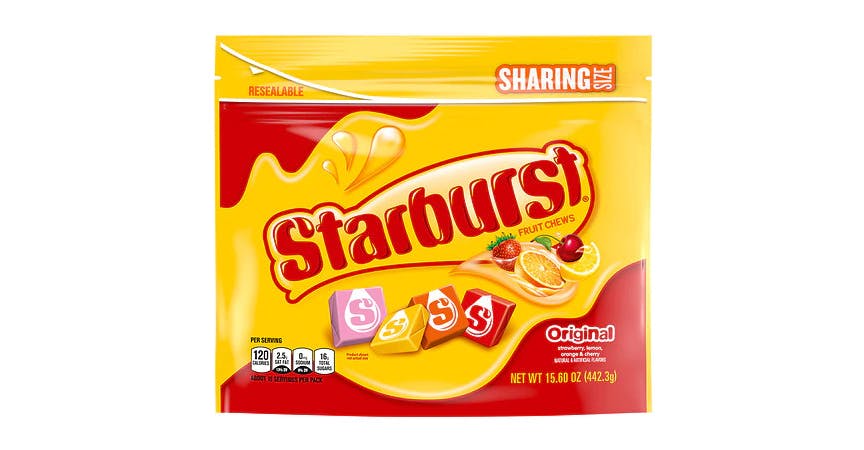 Starburst Original Chewy Candy Stand Up Pouch (16 oz) from EatStreet Convenience - Historic Holiday Park North in Topeka, KS