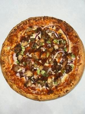 Buffalo, Chicken & Bacon Pizza from New York Pizza in Palo Alto, CA