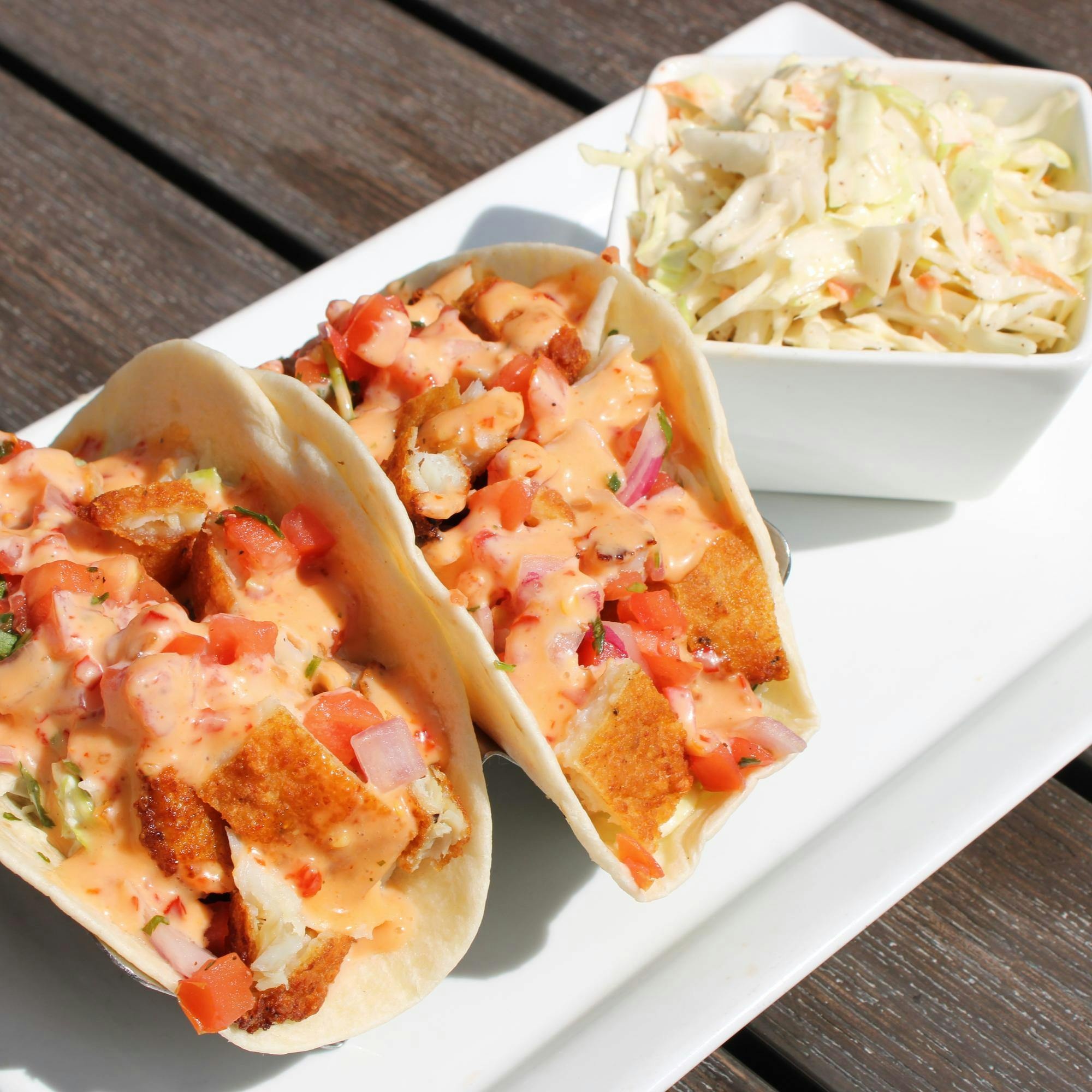 Firecracker Fish Tacos from Holidays Pub & Grill in Appleton, WI