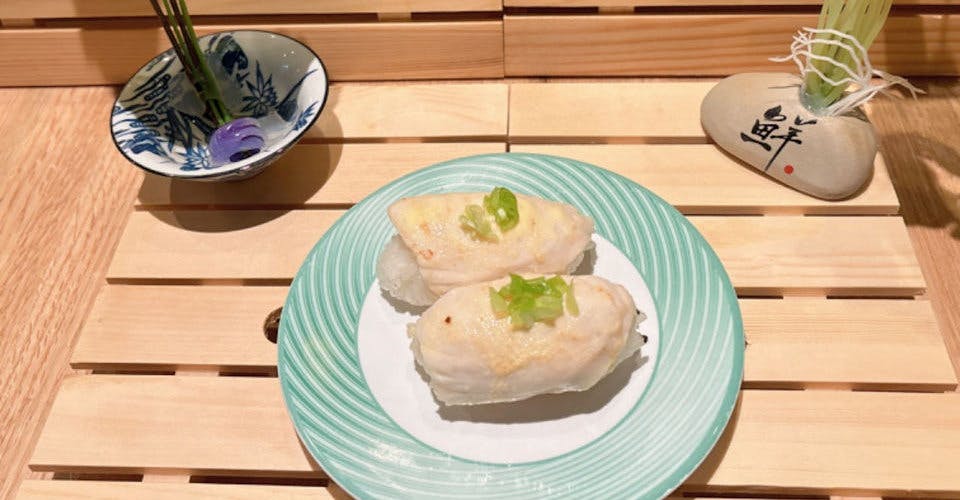 Seared White Tuna Nigiri from Dodomi Sushi Rotary - N Sheridan Rd in Chicago, IL