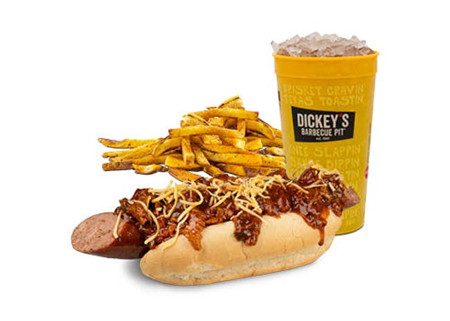 The Dickey Dog Combo from Dickey's Barbecue Pit - W Hanley Ave in Coeur d'Alene, ID