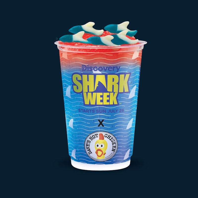 Shark Week Slusher from Dave's Hot Chicken - N Port Washington Rd in Grafton, WI