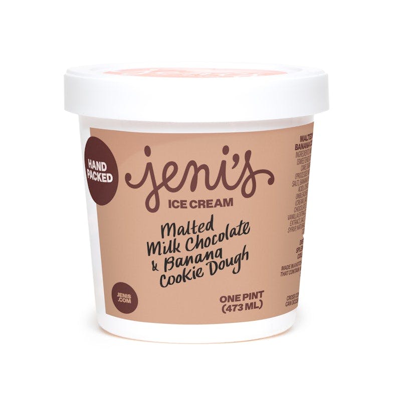 Malted Milk Chocolate & Banana Cookie Dough Ice Cream Pint from Jeni's Splendid Ice Creams - 211 Franklin Rd in Brentwood, TN