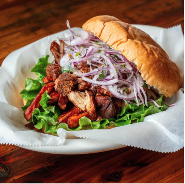 Chicharon Sandwich from Estacion Inka in Madison, WI