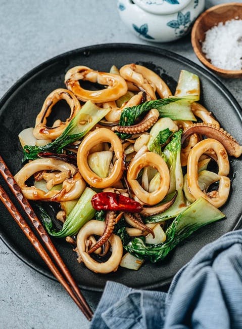 Bok Choy with Squid Stir-Fry ???? from DJ Kitchen in Philadelphia, PA