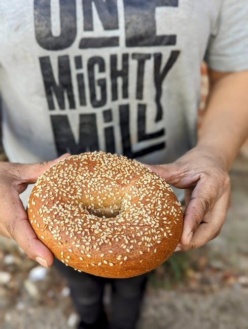 SESAME BAGEL from One Mighty Mill Cafe - Exchange St in Lynn, MA