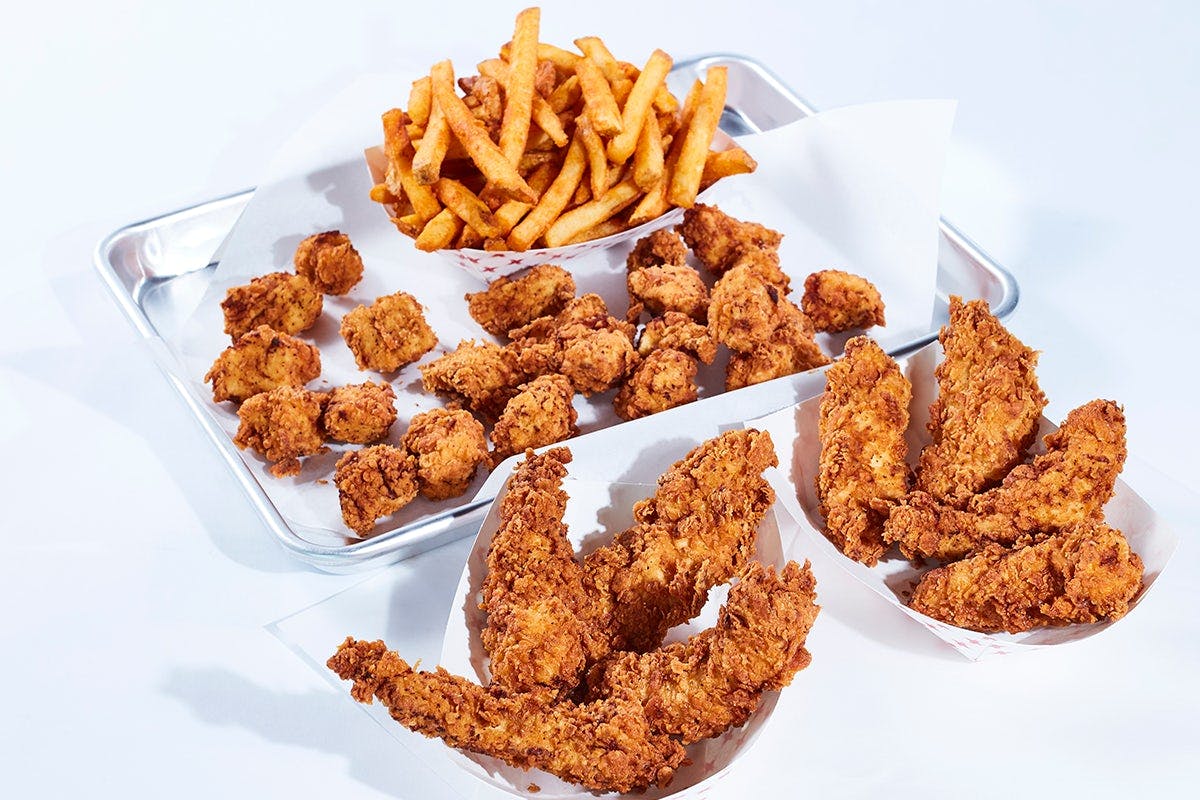 Family Finger  Meal (Feeds 4ppl - 2 orders of Fingers, 2 orders of Popcorn Chicken, Family Fry) from Daddy's Chicken Shack - Houston Heights in Houston, TX