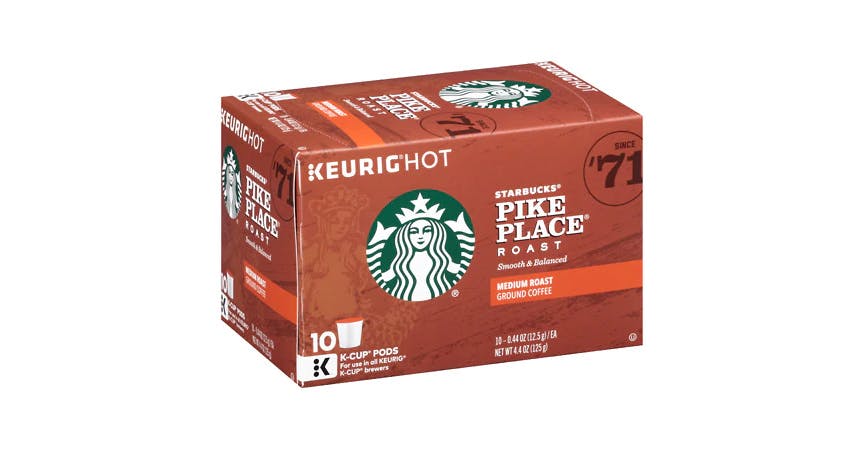 Starbucks K-Cups Pike Place Roast (10 pk) from EatStreet Convenience - Historic Holiday Park North in Topeka, KS
