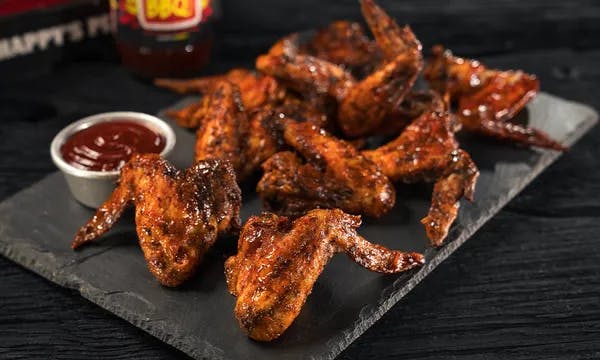 10 Piece Smoked Whole Wings With Sweet Potato Fries from Happy's Pizza in Whitehall, OH
