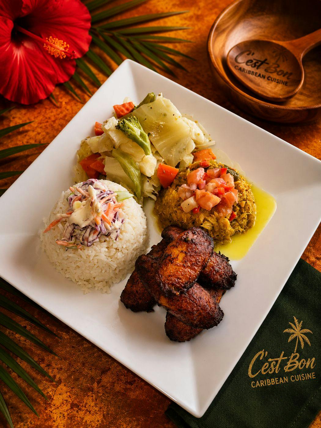 Salt Fish Plate from C'est Bon Caribbean Creole Cuisine in Baytown, TX