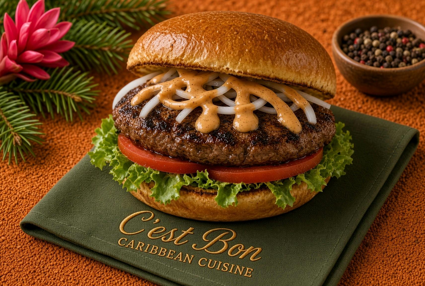 Hamburger from C'est Bon Caribbean Creole Cuisine in Baytown, TX