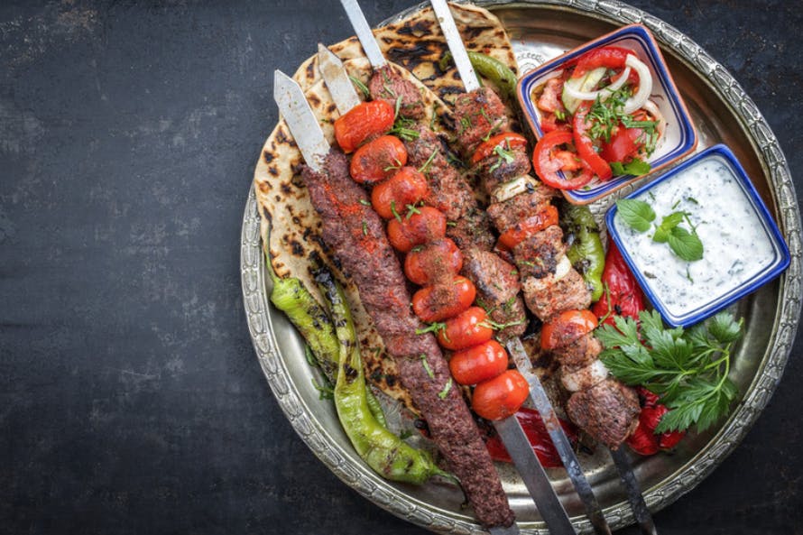 Grilled Kebab platter (catering) from Legends Pizza - Wolf Rd in Colonie, NY