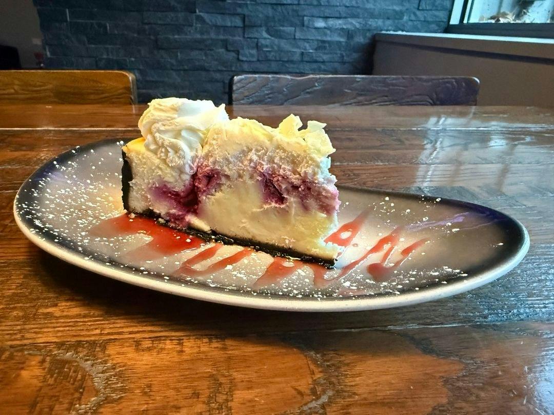White Chocolate Raspberry Cheesecake from Drafthouse in Janesville, WI