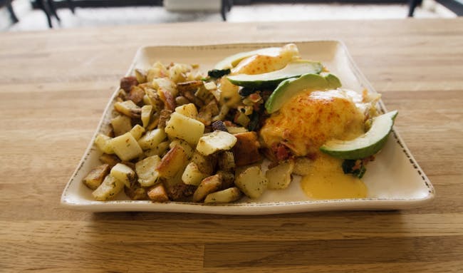 Monterrey Benedict from The Great Egg Restaurant in Denton, TX