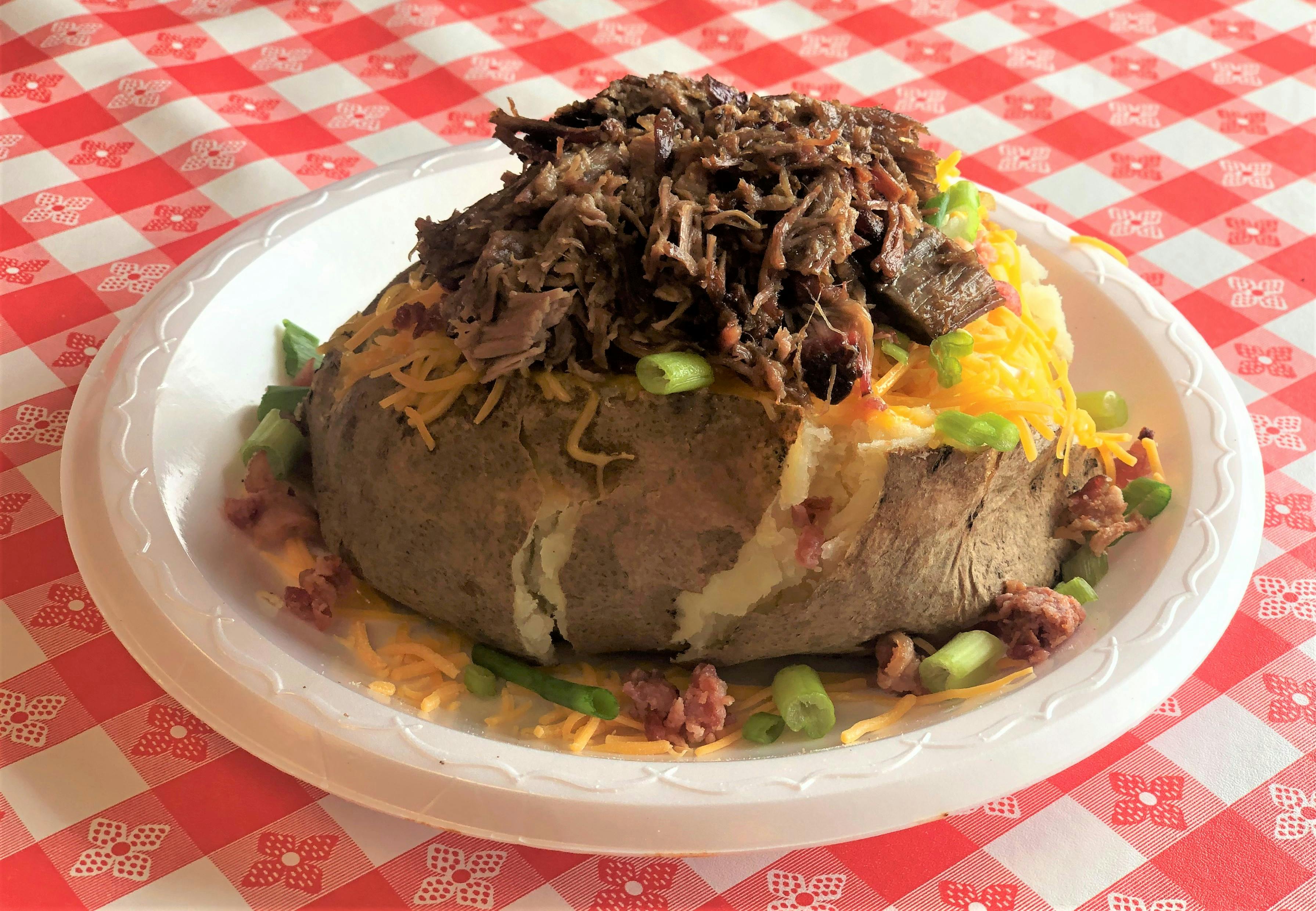 Loaded Taters with Meat from Hog Wild Pit BBQ & Catering in Lawrence, KS