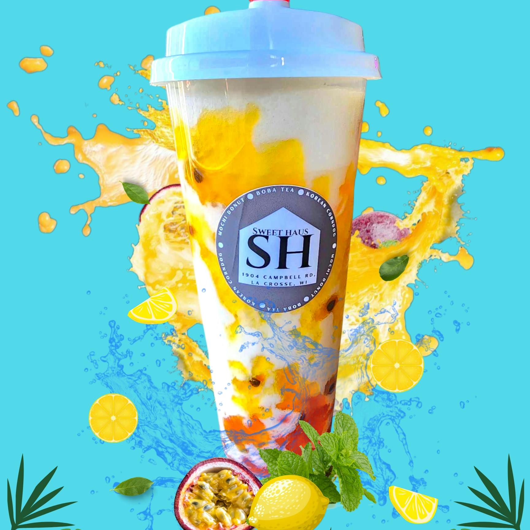 Passion fruit milk tea from Sweet Haus in La Crosse, WI