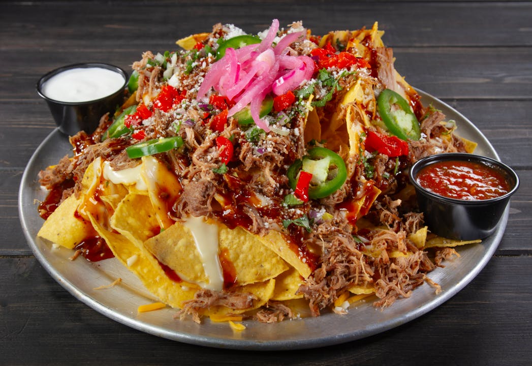 Korean BBQ Pork Nachos from The Brass Tap - Main Street in Cedar Falls, IA