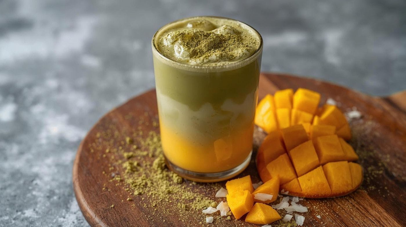 Mango Matcha Latte from Wild Roots in Schofield, WI