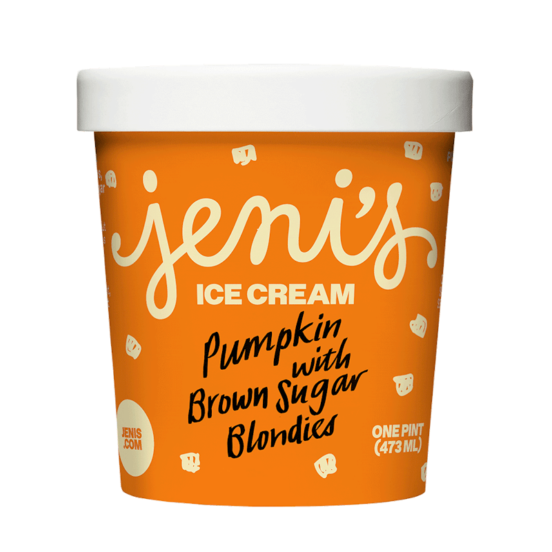 Pumpkin with Brown Sugar Blondies Ice Cream Pint from Jeni's Splendid Ice Creams - N Southport Ave in Chicago, IL