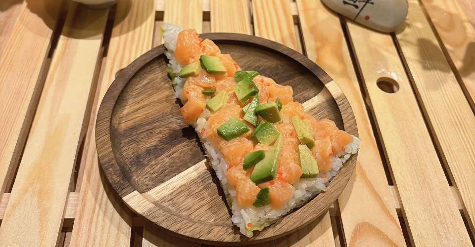 Spicy Salmon Pizza from Dodomi Sushi Rotary - N Sheridan Rd in Chicago, IL