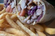 Chicken Shawarma Wrap & Fries from Casablanca in Milwaukee, WI