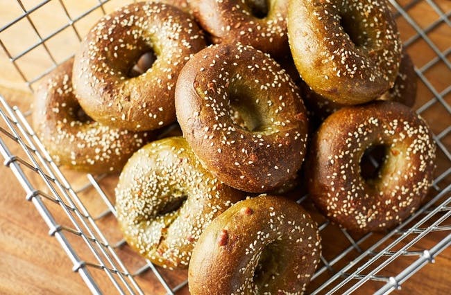 LEMON SPINACH BAGEL from One Mighty Mill Cafe - Exchange St in Lynn, MA