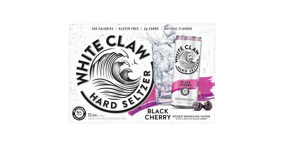 White Claw: Black Cherry, 12 Pack, 12 oz. Cans from Five Corners Liquor & Wine in Cedar Falls, IA