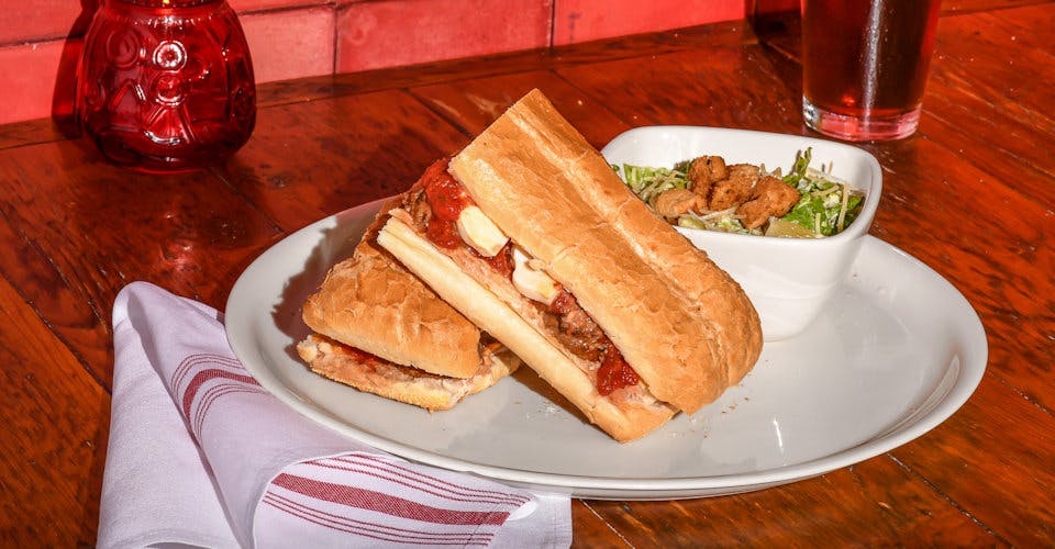 Meatball and Mozzarella Sandwich from Luigi's in Madison, WI