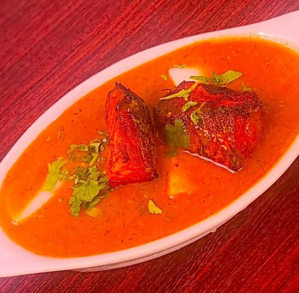 Salmon Vindaloo from OM Indian Cuisine in San Francisco, CA