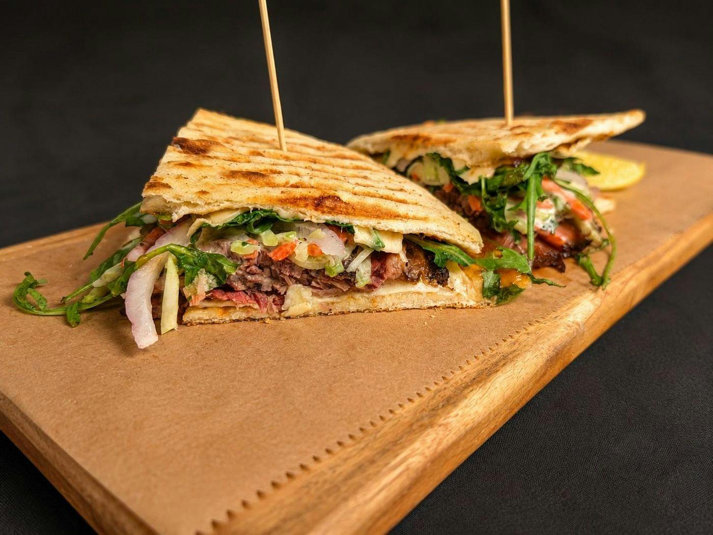 Brisket Panini from The Bottle Room in Green Bay, WI