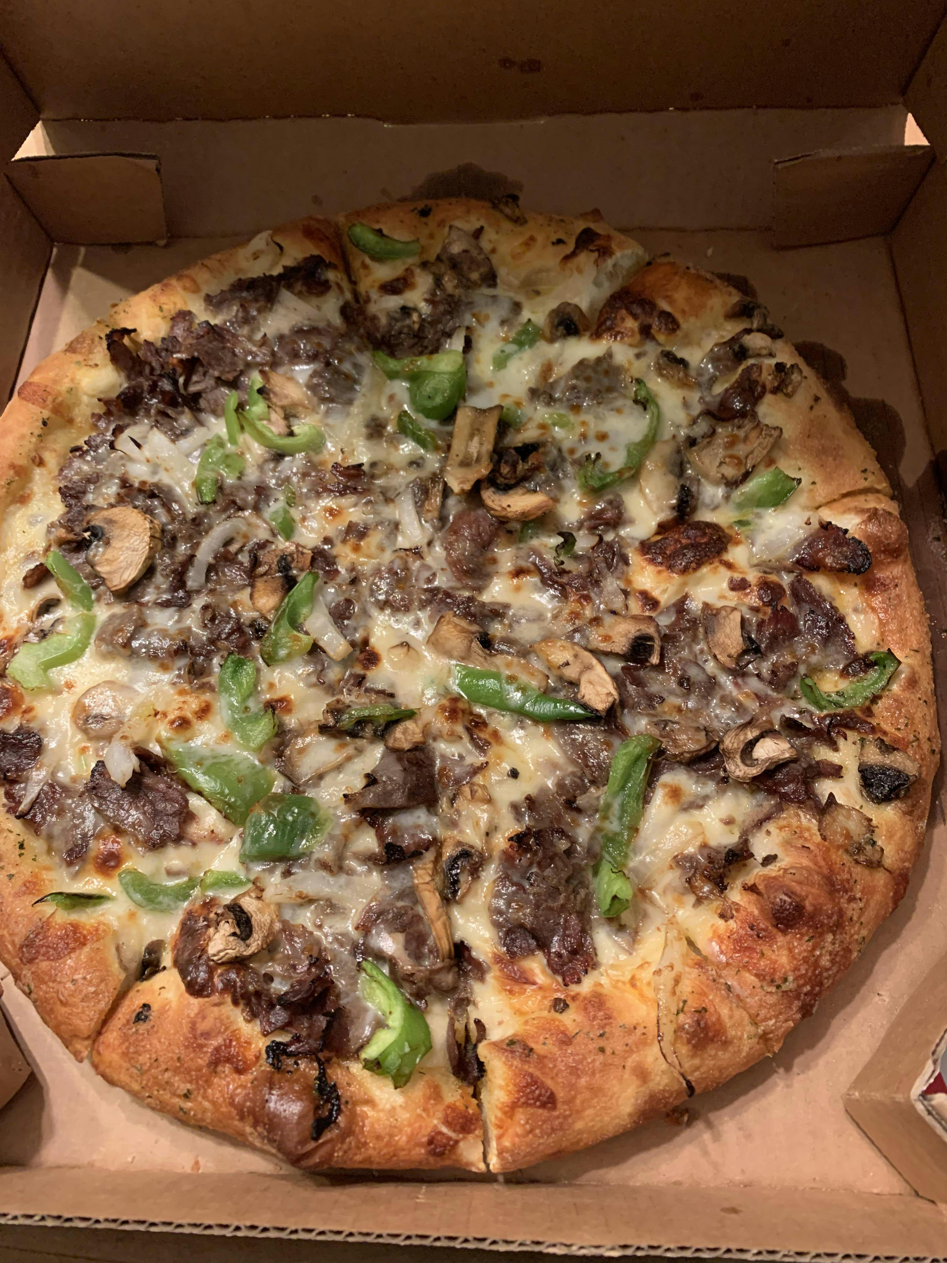 Philly Cheese Steak Pizza from Jo Jo's New York Style Pizza in Hollywood, FL