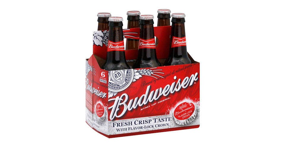 Budweiser: 6 Pack, 12 oz. Bottles from Five Corners Liquor & Wine in Cedar Falls, IA