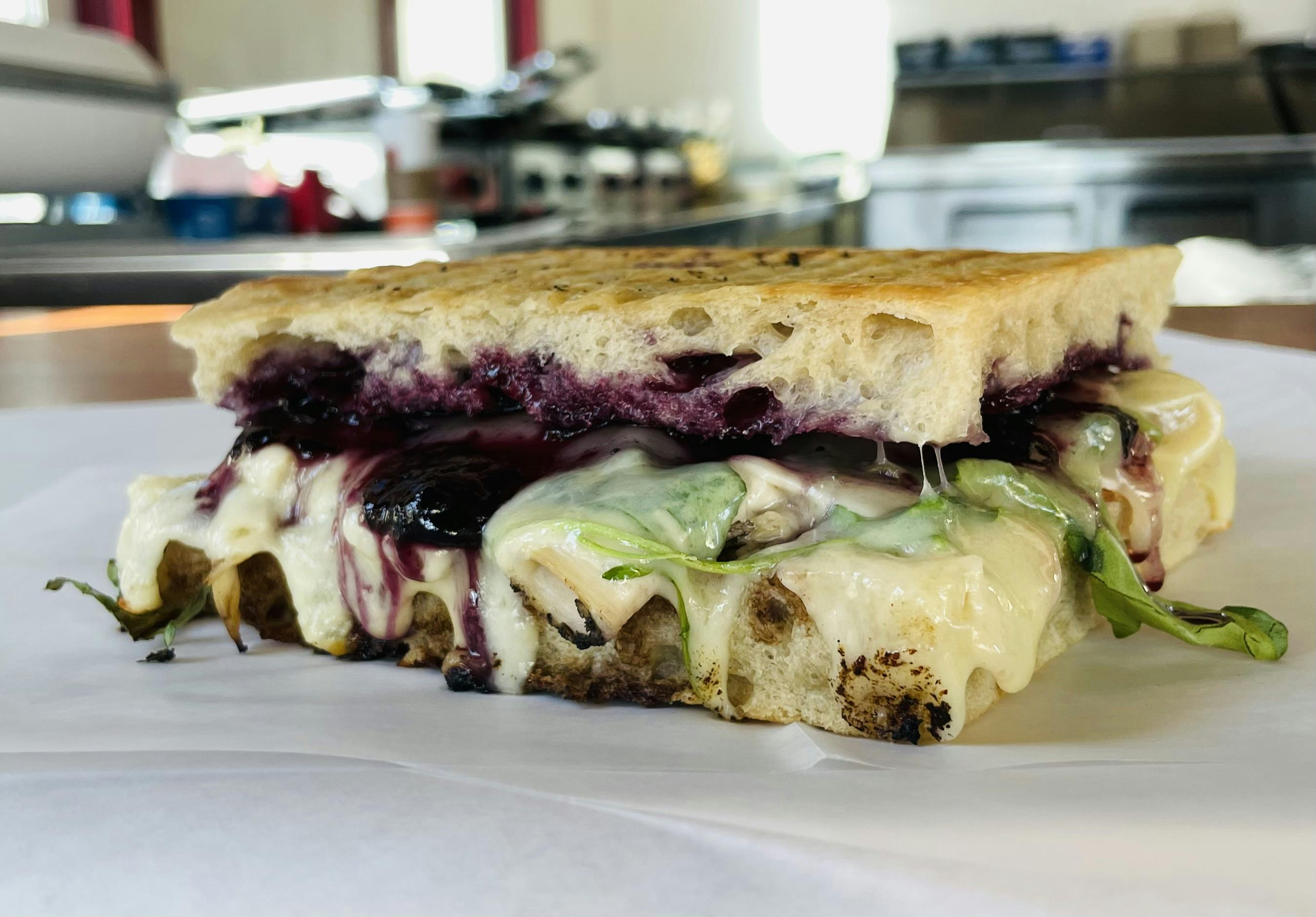 Grilled Cheese Special Panini- Blueberry Balsamic from Arrosto Delicatessen in Sheboygan, WI